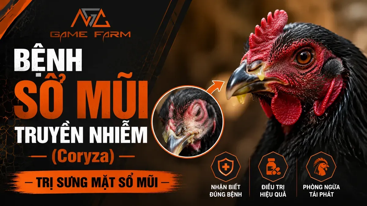 Bệnh Coryza ở gà: Triệu chứng, phác đồ điều trị và cách phòng ngừa