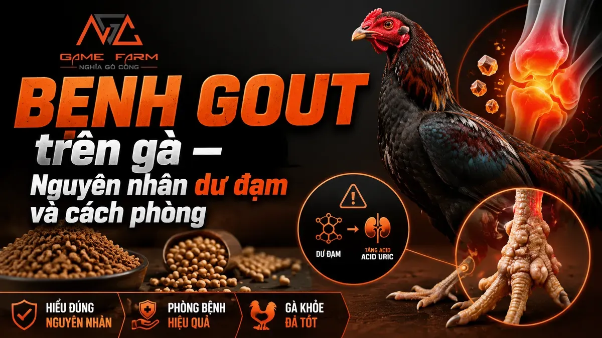 Bệnh Gout ở Gà: Nguyên Nhân Dư Đạm, Cách Nhận Biết và Phác Đồ Điều Trị