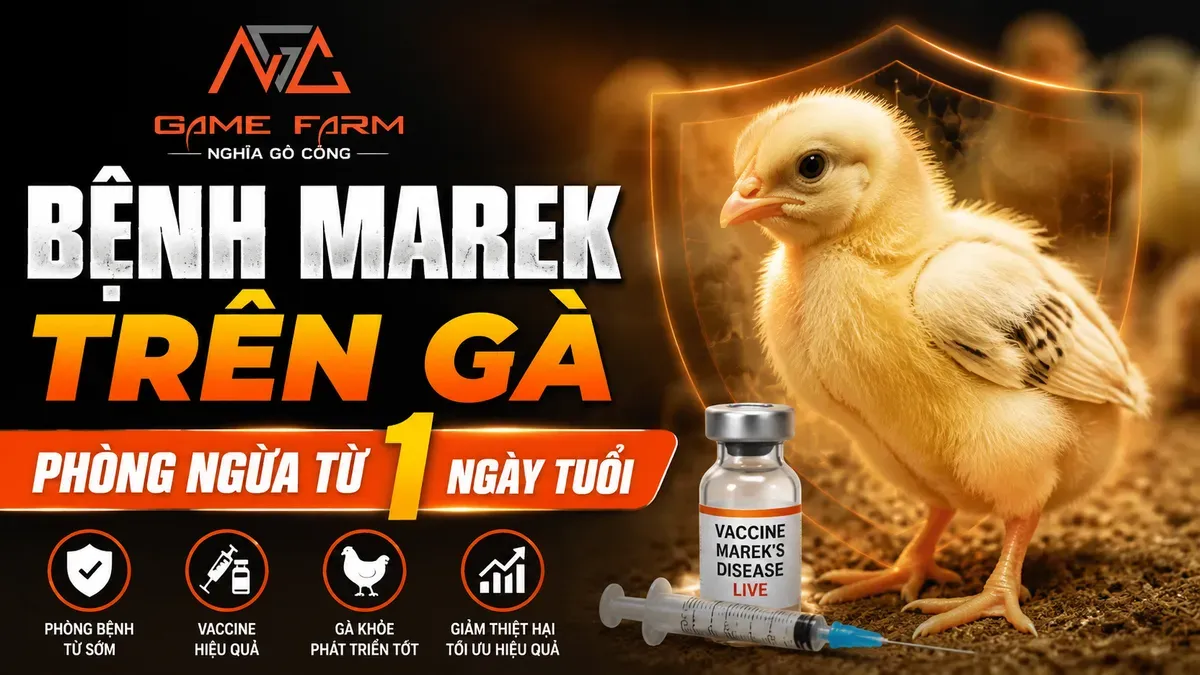 Bệnh Marek ở gà: triệu chứng, vaccine và cách phòng ngừa từ 1 ngày tuổi