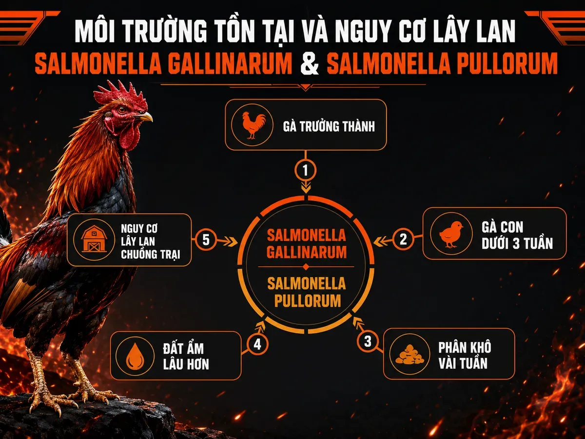 Vi khuẩn Salmonella gây bệnh thương hàn gà