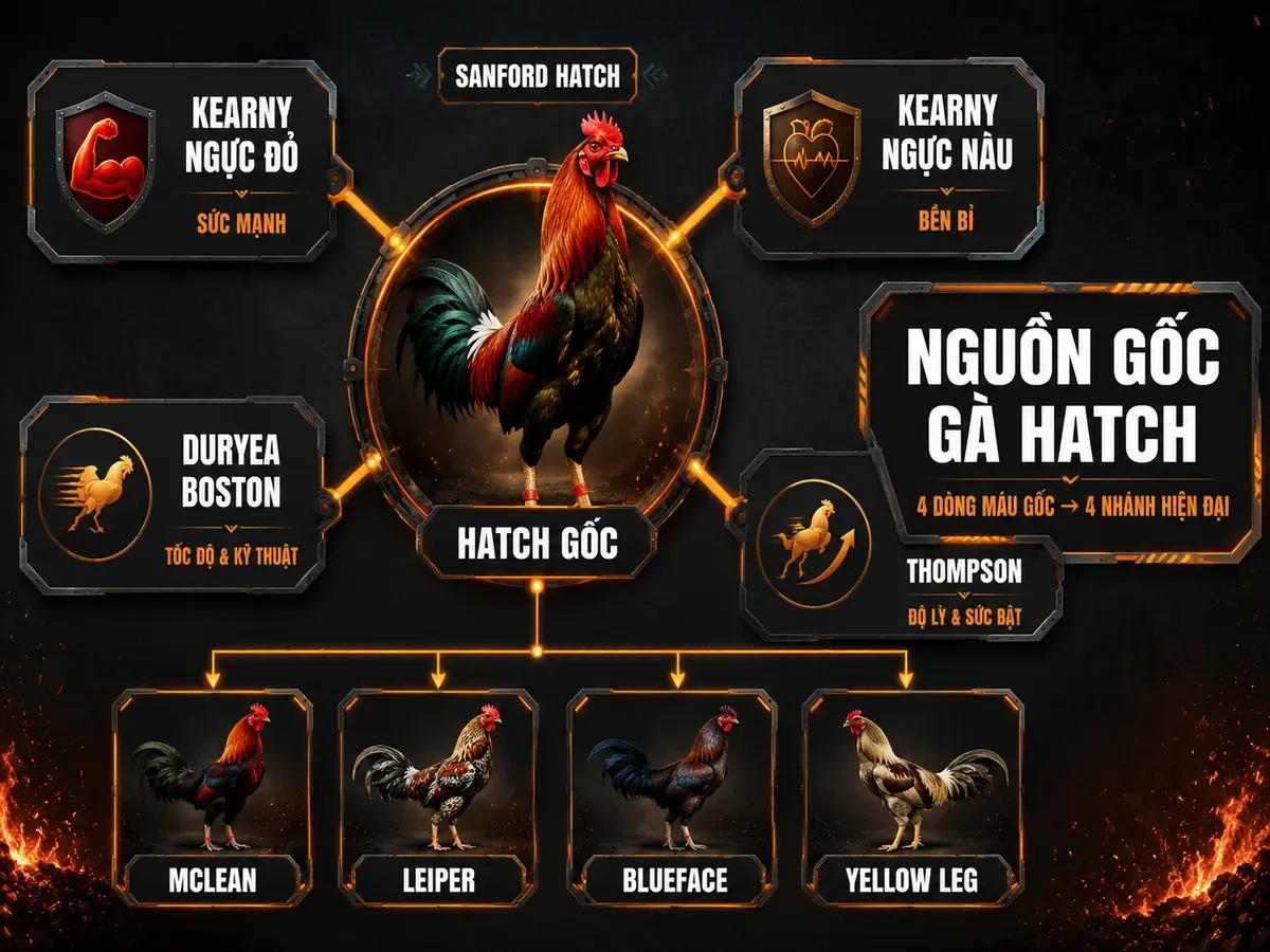 Nguồn Gốc Dòng Gà Hatch — 4 Dòng Máu Gốc Tạo Nên Huyền Thoại