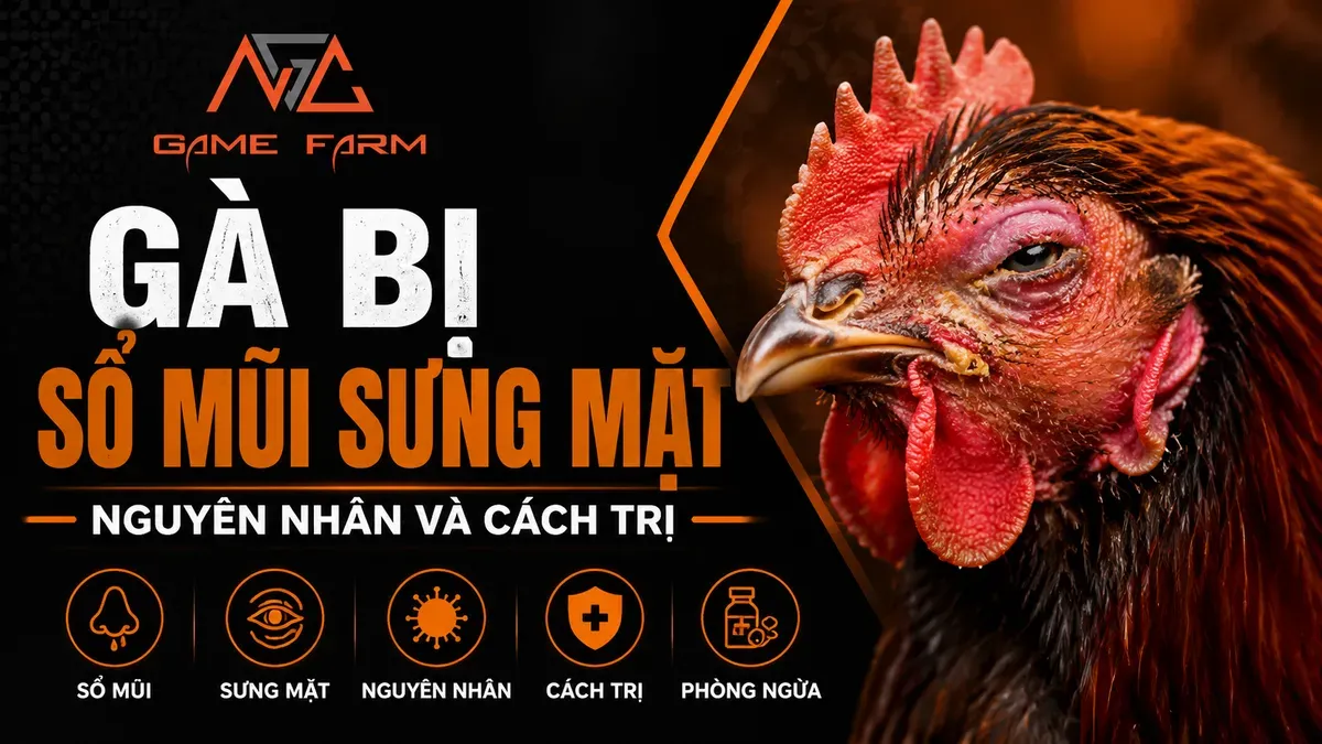 Gà bị sổ mũi sưng mặt: nguyên nhân, cách phân biệt và phác đồ trị dứt điểm