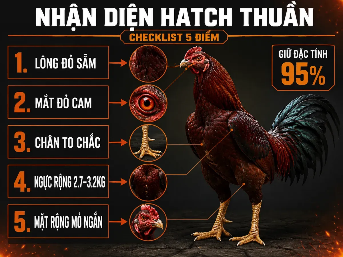 Đặc Điểm Ngoại Hình Gà Hatch Thuần Chủng