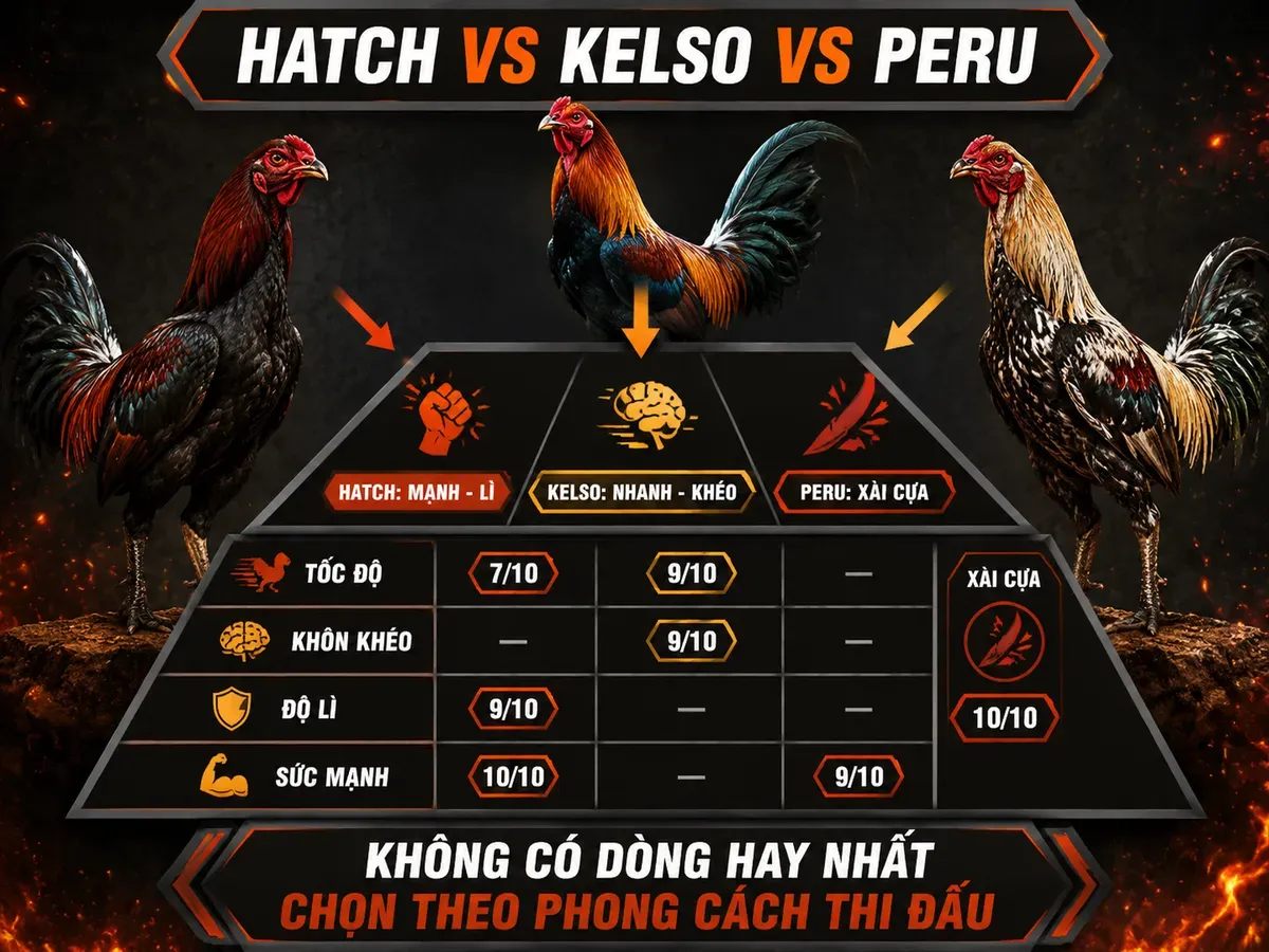 So Sánh Gà Hatch Với Kelso và Peru