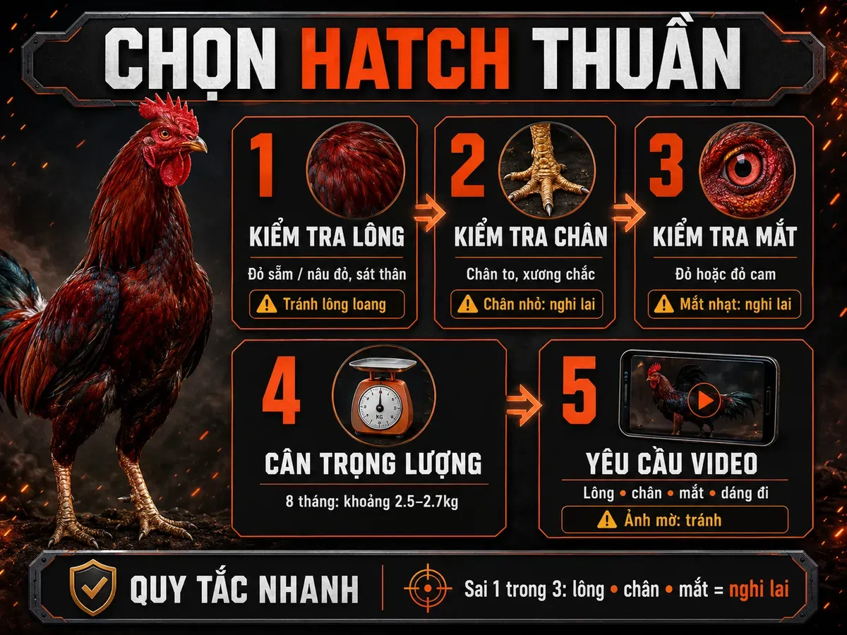 Cách Chọn Gà Hatch Thuần Chủng Không Bị Lừa