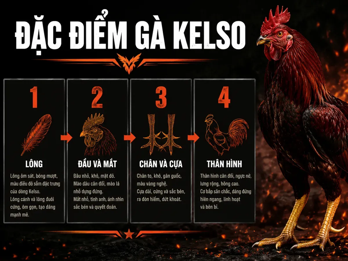 Đặc Điểm Ngoại Hình Gà Kelso Thuần Chủng