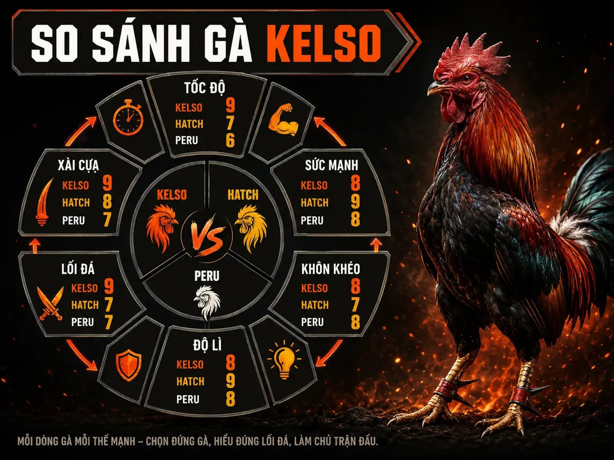 So Sánh Gà Kelso Với Hatch và Peru