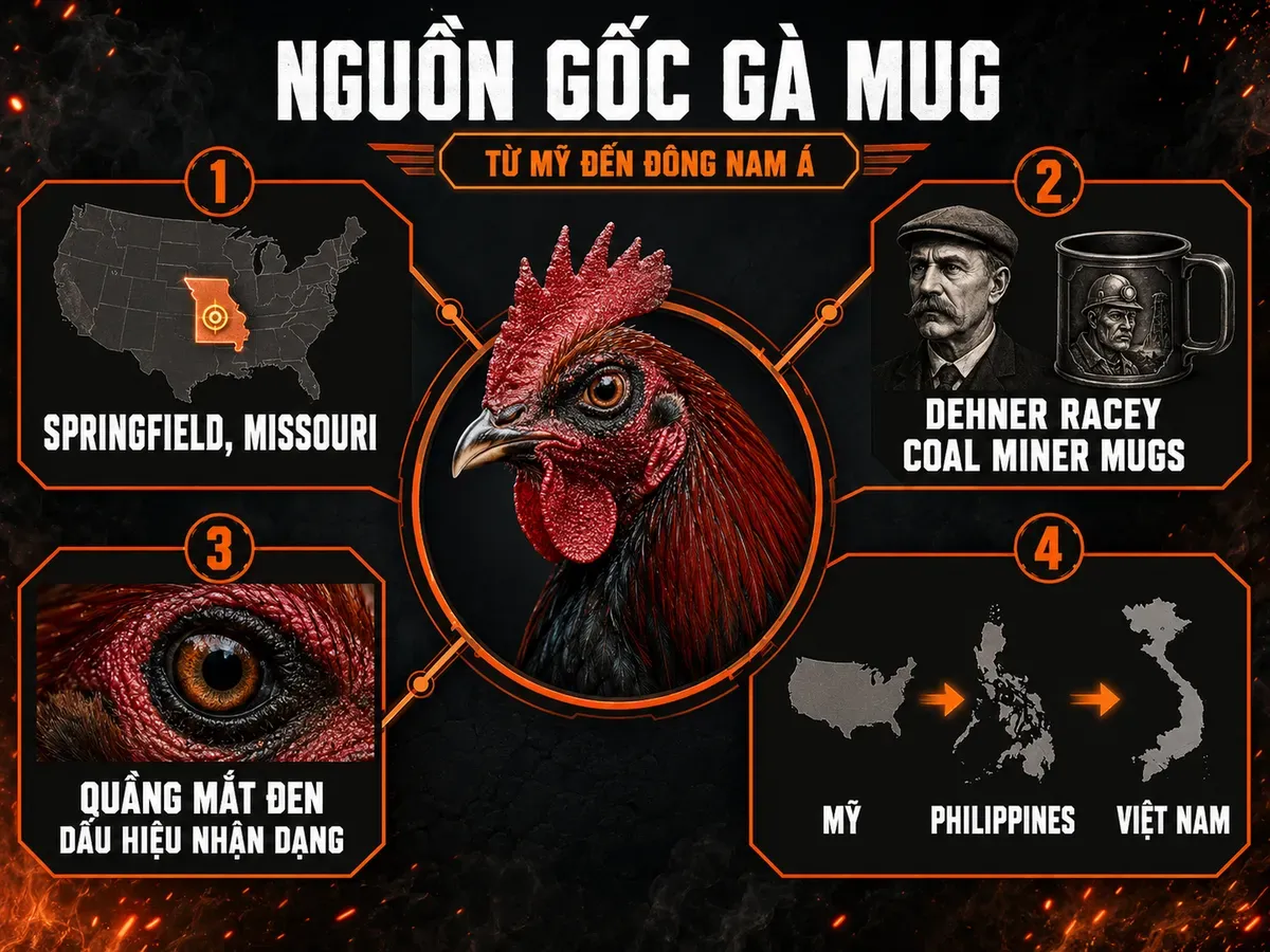 Nguồn gốc và lịch sử dòng gà Mug