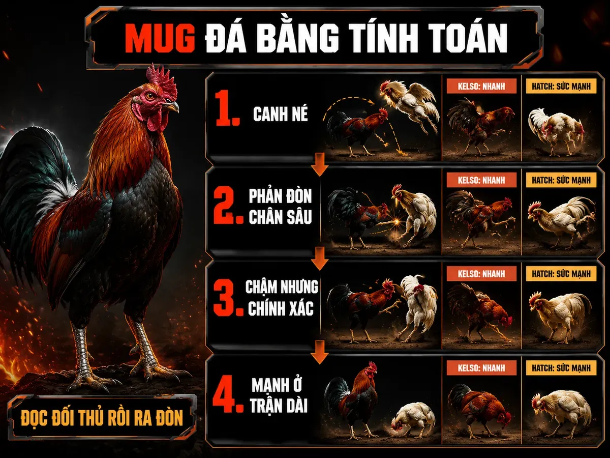 Phong cách thi đấu của gà Mug