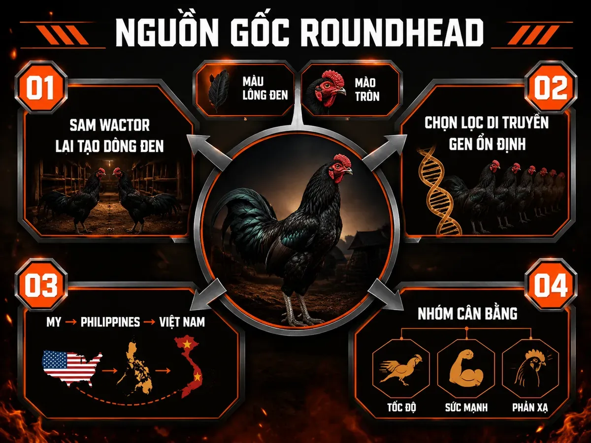 Nguồn Gốc Và Lịch Sử Dòng Gà Nigger Roundhead