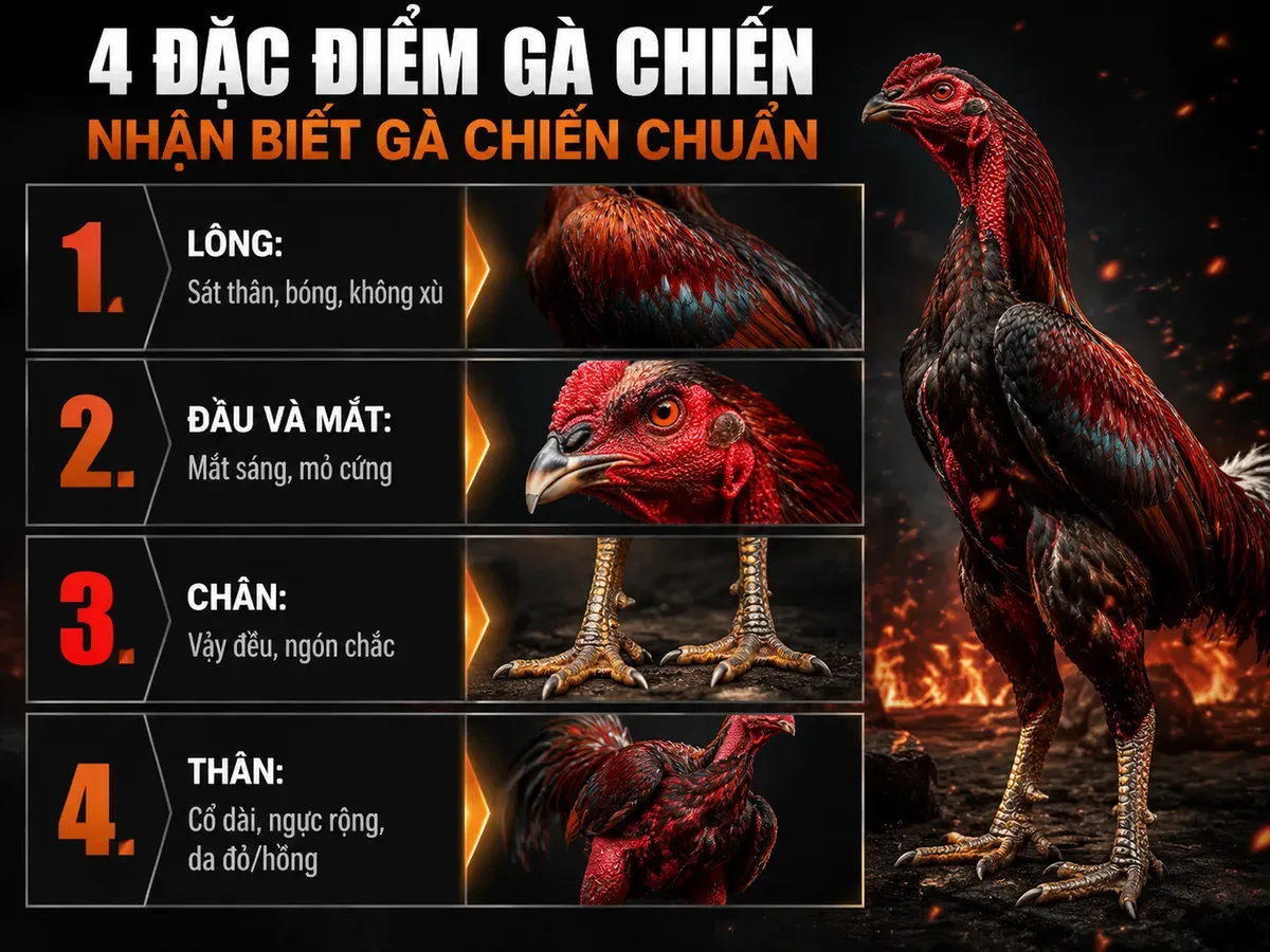 Đặc điểm ngoại hình gà nòi thuần chủng