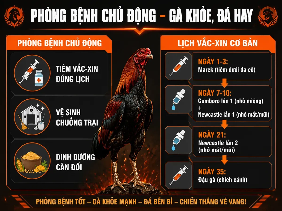 Chăm sóc và phòng bệnh cho gà nòi