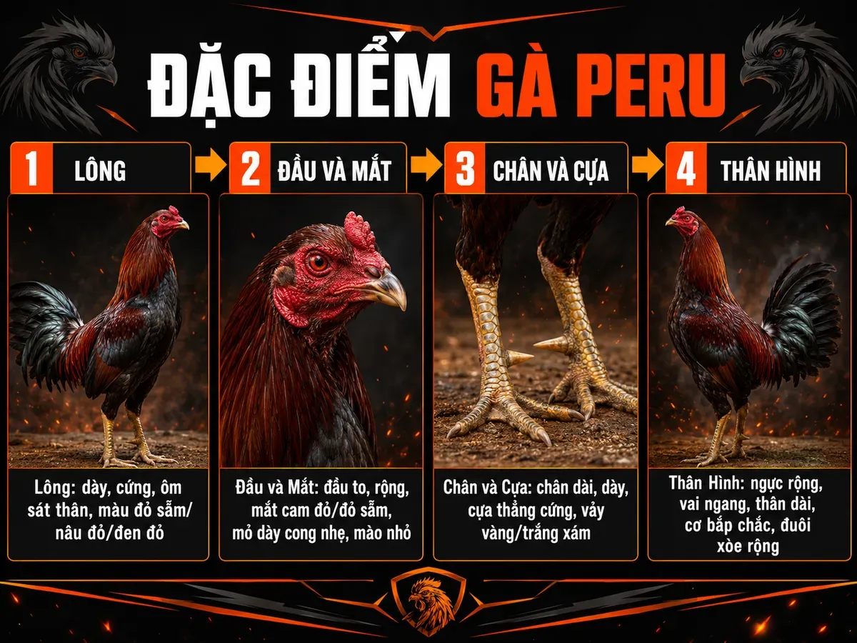 Đặc điểm ngoại hình gà Peru thuần chủng