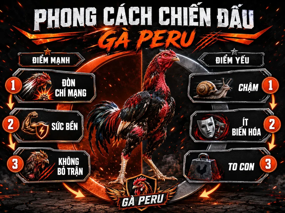 Phong cách chiến đấu của gà Peru