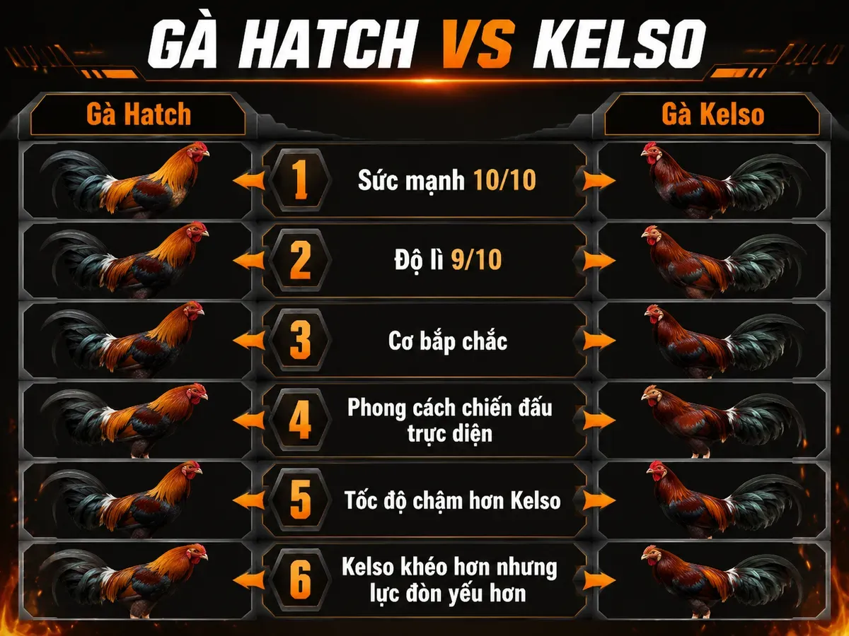 Gà Hatch (McLean Hatch), dòng gà lì đòn từ Mỹ