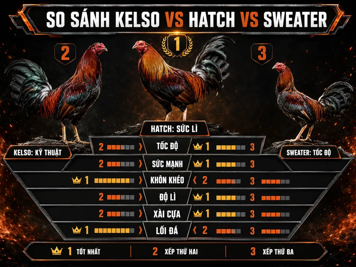 So sánh đối đầu Kelso vs Hatch vs Sweater