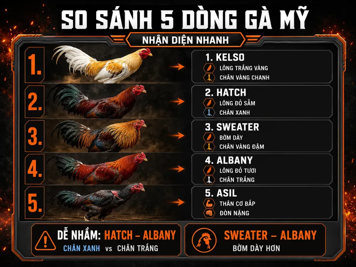 Infographic phân biệt Kelso Hatch Sweater Albany Asil bằng ngoại hình và lối chiến