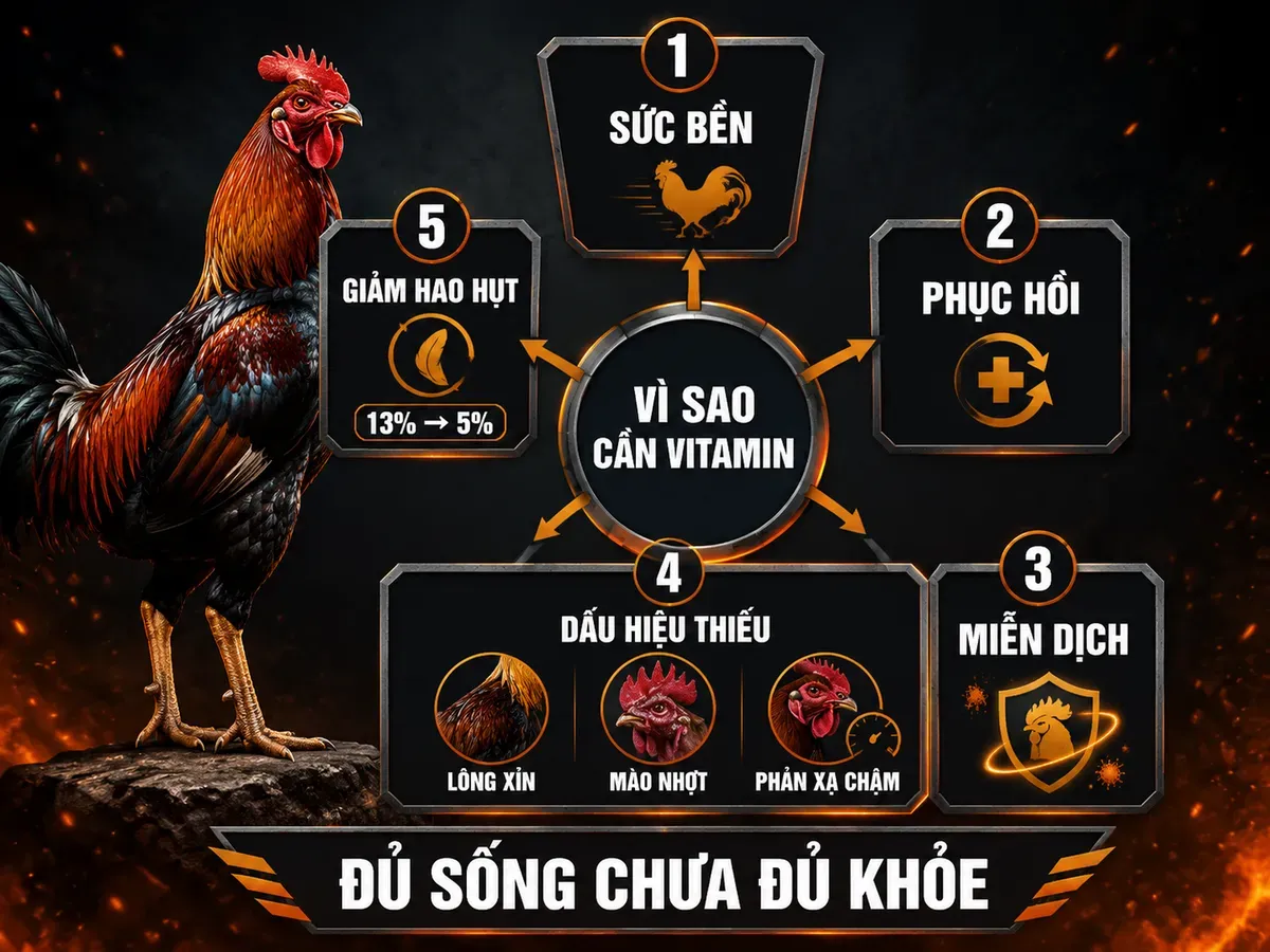 Tại sao gà chiến cần bổ sung vitamin