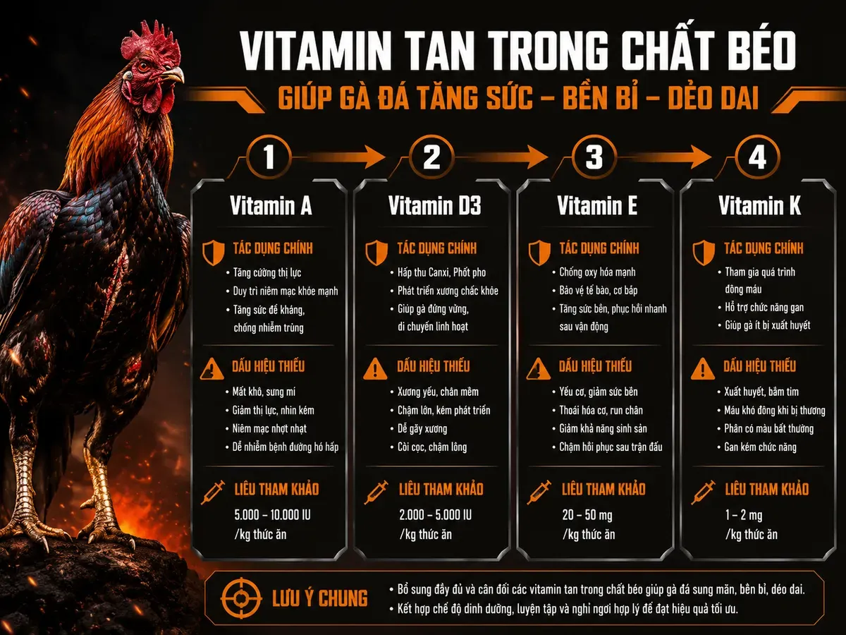 Nhóm vitamin tan trong dầu: A, D, E, K